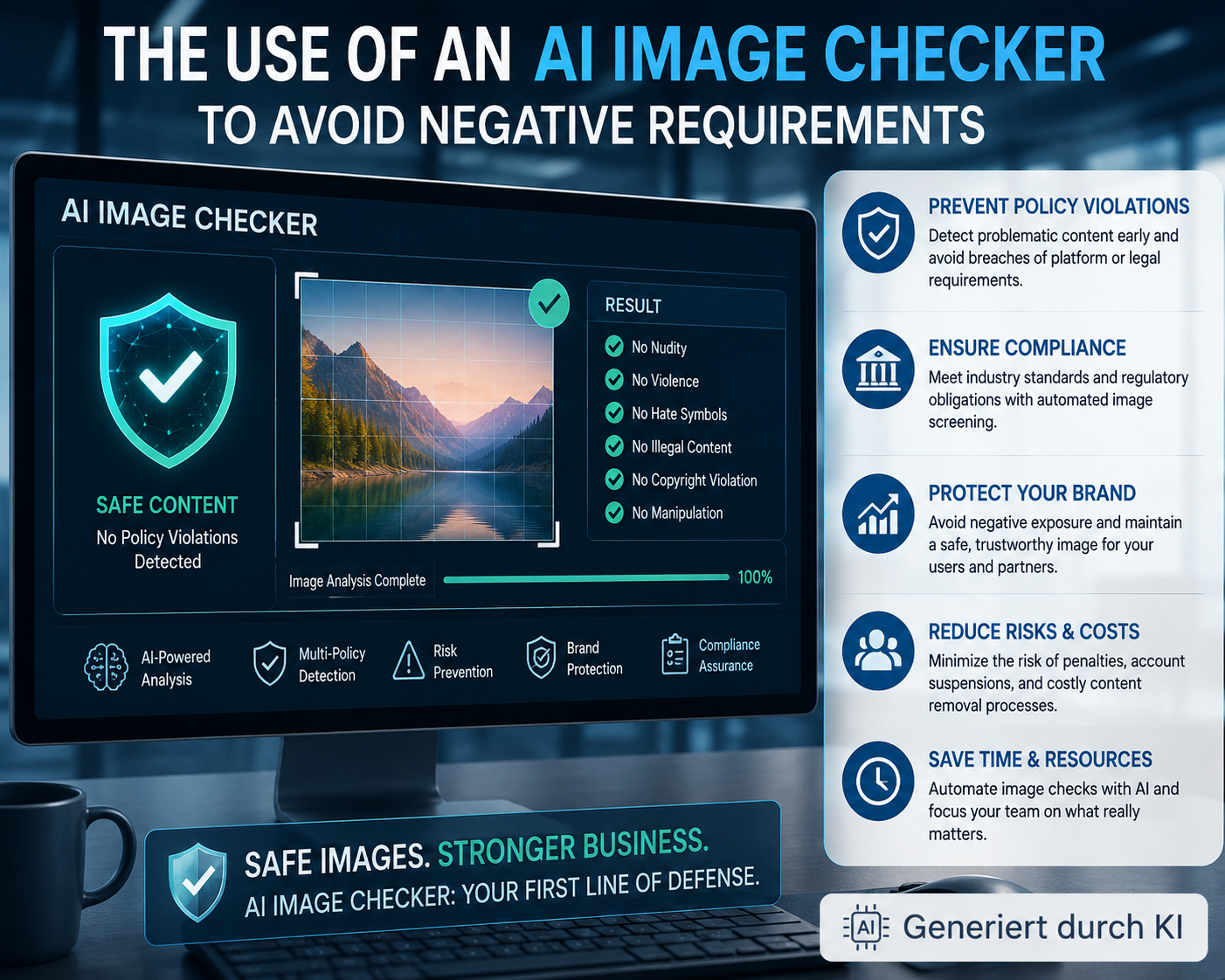 How AI image checkers help businesses identify problematic visual content, support compliance, reduce risk, and protect digital platforms from unwanted or prohibited images.