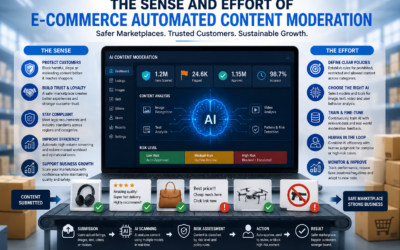 The Sense and Effort of E-commerce Automated Content Moderation