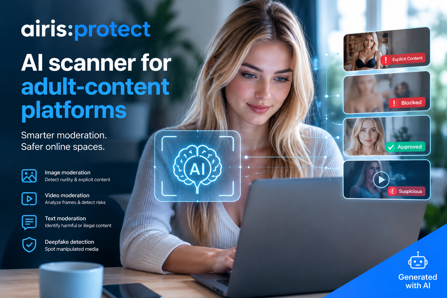 AI Scanner for Adult-Content Platforms: Content Moderation and Online Safety. Discover how an AI scanner for adult-content platforms can support image and video moderation, detect suspicious content, protect users, and strengthen Trust & Safety operations.